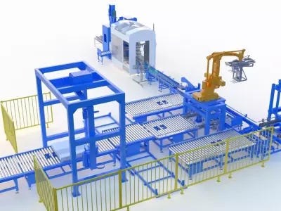 Industrial Packaging Production Line 3D model