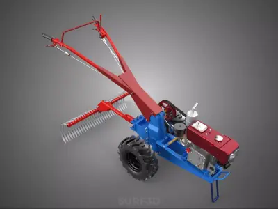 LANDSCAPE RAKE RAKES HARROW ARC IMPLEMENT MOTOBLOCK TRACTOR HAND 3D model