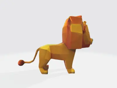 Lowpoly lion Low-poly 3D model