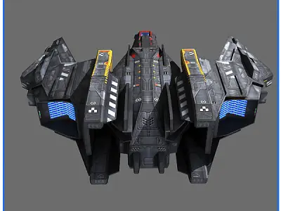 SciFi Army Human SpaceShips 01 Low-poly 3D model
