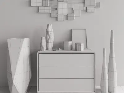 Commode with decor Maisons du Monde 3D model