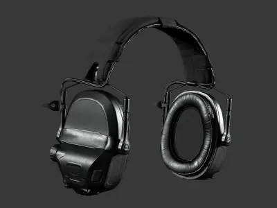 Realistic Military Tactical Headset - Game Ready Low-poly 3D model