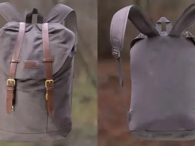 Man and Woman in Backpack 56 3D model