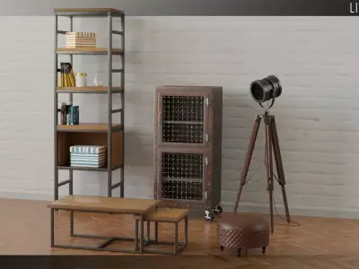Furniture - Living Room - Industrial Style 3D model