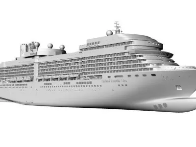 Holland America Line cruise ship MS Eurodam printable 3D model 3D print model