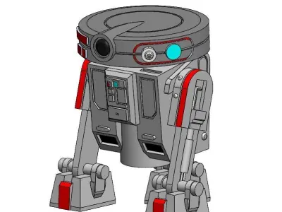 T3 K10 Droid for 375in and 6in Figure Diorama 3D print model