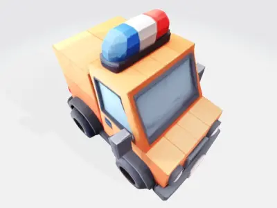 Lowpoly police car Low-poly 3D model