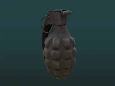 Dirty Hand Grenade Low-poly 3D model