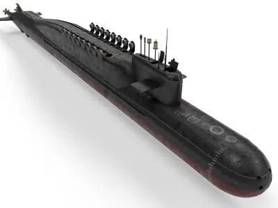 delta class submarine Low-poly 3D model