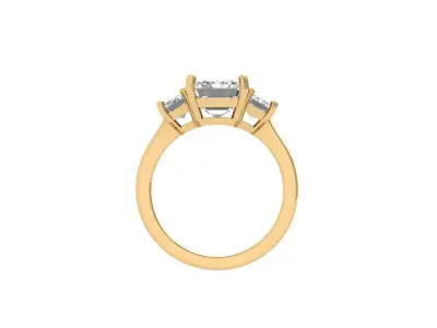 3-Stone-Ring 3D print model 5