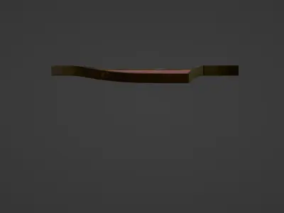 A red heater shield with a pointy top and a golden cross 3D model