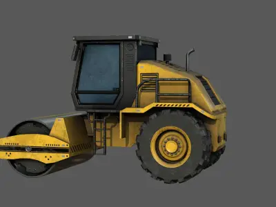 Road roller Low-poly 3D model purchase