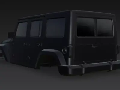 Black jeep body 3d model 3D model