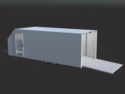 Car Trailer ready project for build or use into any game 3D model