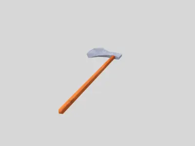 low poly medieval axe 3 Low-poly 3D model