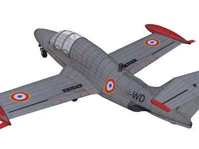 Morane-Saulnier MS760 Low-poly 3D model