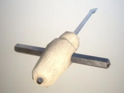 Low-Poly Medieval Drill Editorial License Low-poly 3D model