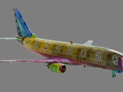 Lowpoly Commercial Airliner 737 Low-poly 3D model