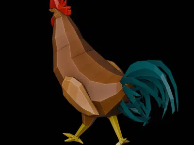 rooster low poly Free low-poly 3D model