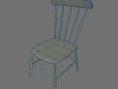 Realistic Wooden Chair 3D model