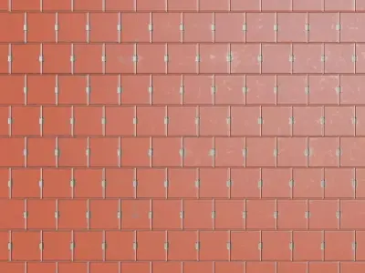 Orange Industrial Locker Panel Metal Plate PBR Seamless Texture