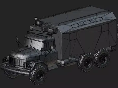 Soviet Army Command Vehicle Low-poly 3D model