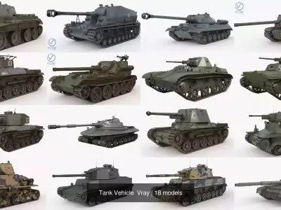 Tank Vehicle  Vray 3D Model Pack