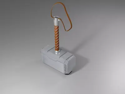 Thors mighty weapon Mjolnir 3D model