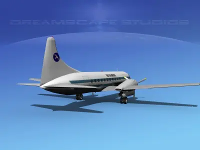 Convair CV-340 Air Rajneesh 3D model