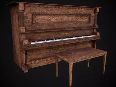 Game Ready Piano  Low-poly 3D model