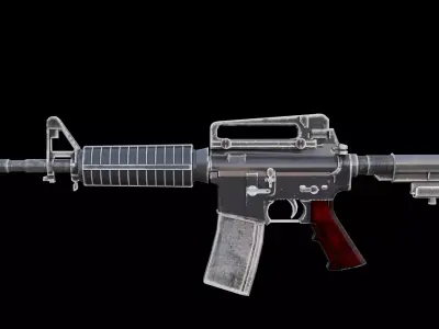 M4A1 Classic Carbine Game Ready Military Assault Rifle Low-poly 3D model