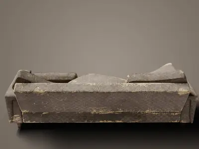 Old Couch Low-poly 3D model