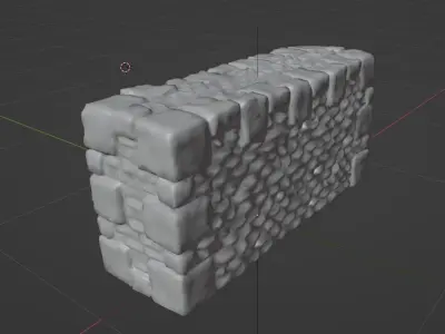 Mediaeval Stone Wall Castle Game Asset Low-poly 3D model