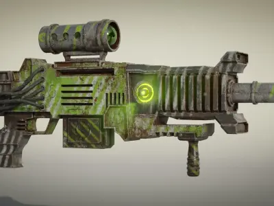 Sci-fi Weapon Low-poly 3D model 2