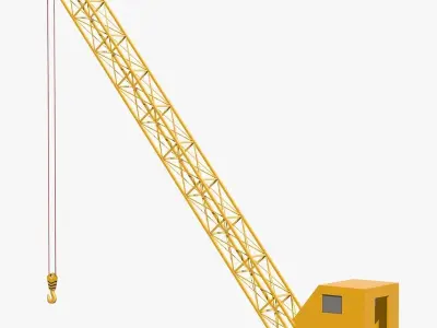 Yellow Industrial Crane 3D model