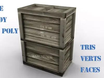 ammunition vertical box Low-poly 3D model