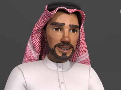 Arabi Saudi Man Rigged 3D model