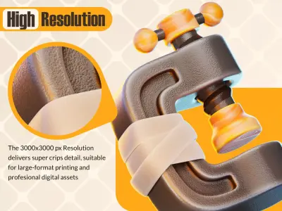 Construction Tools Icon Stylized 3D model