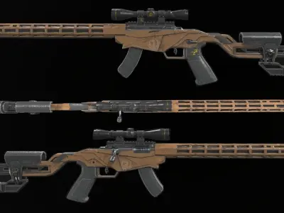 RUGER PRECISION RIMFIRE FREE 3D MODEL Low-poly 3D model