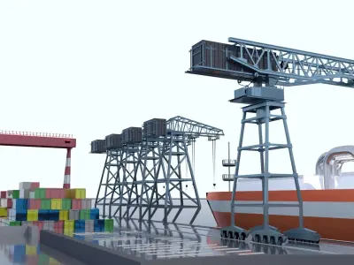 Shipping port 3D model