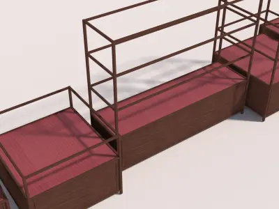 Antique museum rack furniture 3D model
