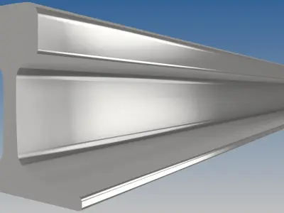 British Standard-EN13674 52E1 rail 3D model