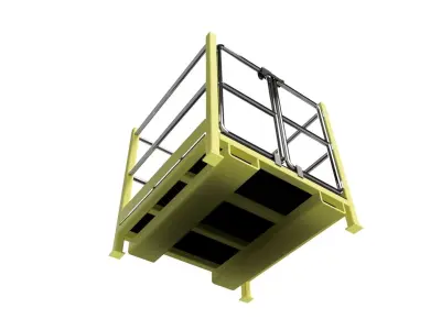 TRANSPORTED MAINTENANCE PLATFORM WITH FORKLIFT 3D model