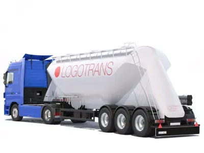 Mercedes Actros with Silo 3D model