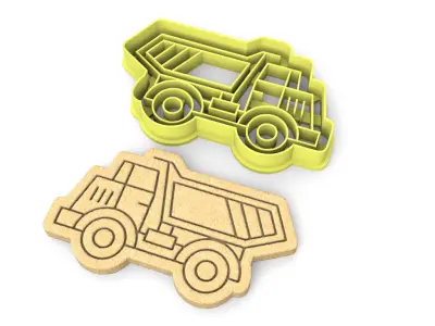 Dump truck cookie cutter 3D print model