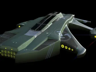 Spaceship halo weapon Low-poly 3D model