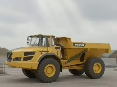 Volvo A40G Articulated Dump Truck  Low-Poly Construction Vehicle Low-poly 3D model
