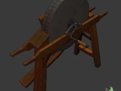 Old Grind Stone Low-poly 3D model