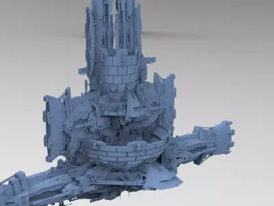 Halo Forerunner Inspired Energy Pilon Generators 2 together 3D model