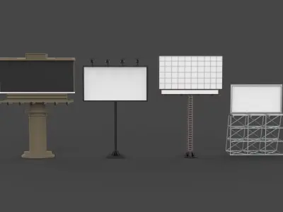 Road Billboard set 3D model